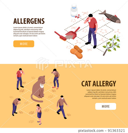 Isometric Allergy Banners 91363321