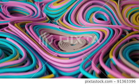 3d render multicolored topographic abstract circular fields 91363396