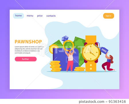 Pawnshop Flat Website Composition 91363416