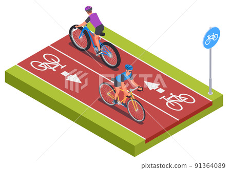 Cycling Sport Isometric Concept Cycling Sport Isometric Concept 91364089