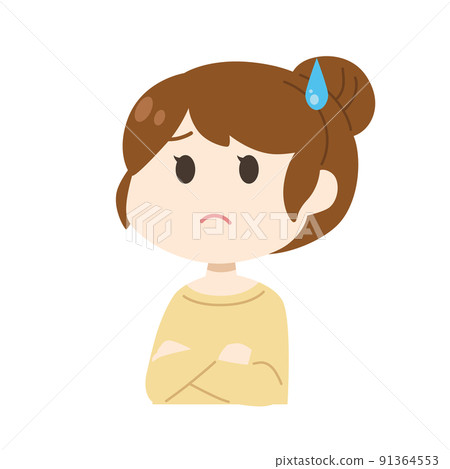 一個雙臂交叉陷入困境的女人 91364553