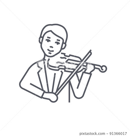 Classical musician - modern black line design style icon Classical musician - modern black line design style icon 91366017
