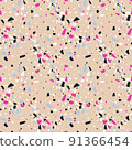 Set of trendy white and black abstract organic shapes patterns.  91366454