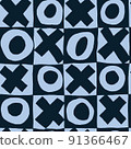 Tic-tac-toe seamless geometric abstract pattern. Chess board 91366467