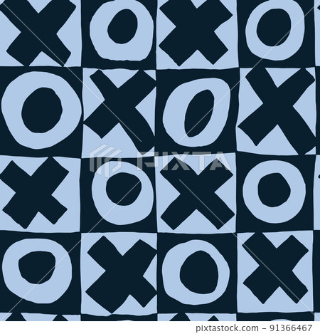Tic-tac-toe seamless geometric abstract pattern. Chess board 91366467