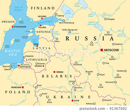Baltic States And Kaliningrad Political Map Stock Illustration 