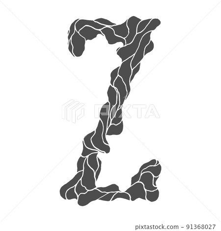 Modern decorative vector letter isolated on white background.Art font. 91368027