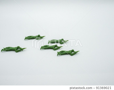 Soldier crawling forward with a gun Soldier crawling forward with a gun 91369021