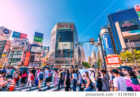 日本的東京城市景觀歷史熱浪......六月但就像仲夏...... Korona-ka但澀谷是一個威脅人= 25th 日本的東京城市景觀歷史熱浪......六月但就像仲夏...... Korona-ka但澀谷是一個威脅人= 25th 91369601