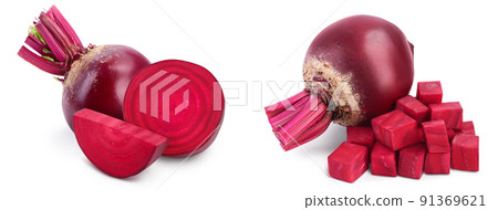beetroot with diced isolated on white background full depth of field. Set or collection beetroot with diced isolated on white background full depth of field. Set or collection 91369621