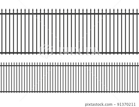 Realistic steel fence. Seamless design 91370211
