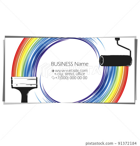 Brush and roller for painting business card Brush and roller for painting business card 91372184