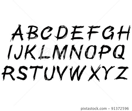 Hand drawn  decorative vector alphabet isolated on white background. 91372596