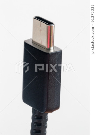Close-up on fast USB Type-C clable. Close-up on fast USB Type-C clable. 91373333
