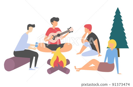 Friend with Guitar, People Leisure, Picnic Vector Friend with Guitar, People Leisure, Picnic Vector 91373474