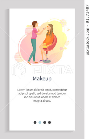 Makeup in Spa Salon, Stylist and Client on Chair Makeup in Spa Salon, Stylist and Client on Chair 91373497