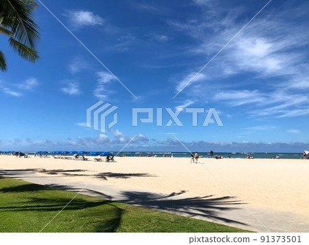 “夏威夷”威基基海灘晨景 “夏威夷”威基基海灘晨景 91373501