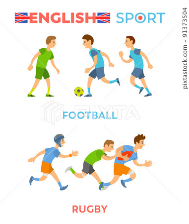 English Sport, Football and Rugby Players Vector English Sport, Football and Rugby Players Vector 91373504