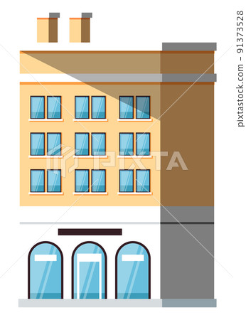 Exterior of Multi-storey Building, House Vector 91373528