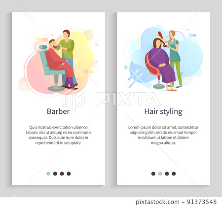 Barber and Hair Styling Man and Woman Service 91373548