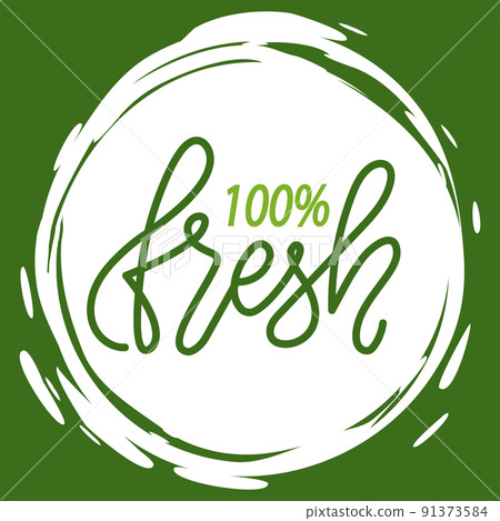 Natural Product, Vegan Food, Sticker Set Vector 91373584
