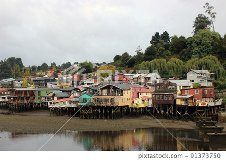 Chile _ water house _ Chiloe Island _ scale wall 91373750