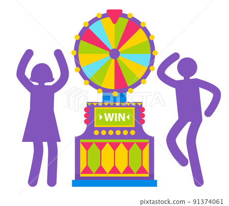 Silhouettes of Man and Woman, Slot Machine Vector Silhouettes of Man and Woman, Slot Machine Vector 91374061