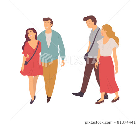People Walking Together, Boyfriend and Girlfriend 91374441