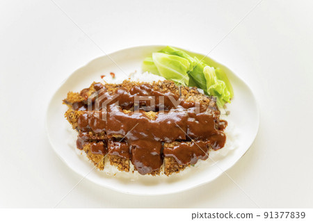 Katsumeshi eaten with chopsticks, a specialty of Kakogawa, Hyogo Prefecture 91377839