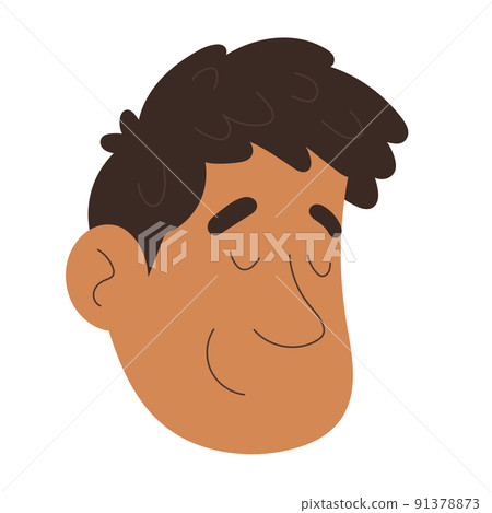 Isolated happy cute man cartoon avatar Vector Isolated happy cute man cartoon avatar Vector 91378873
