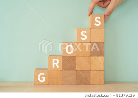 Blocks and hands labeled "GROSS" 91379129