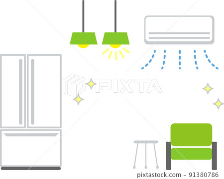 大型家電、節電措施、綠色 91380786