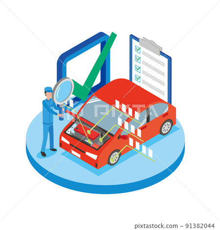 Workers inspecting cars 91382044