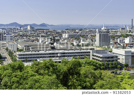 Otemae Marugame Junior and Senior High School View from Marugame Castle Marugame City, Kagawa Prefecture 91382053