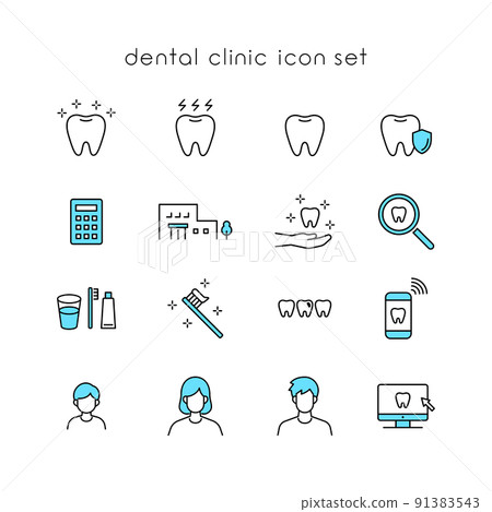 Dentist icon set 91383543