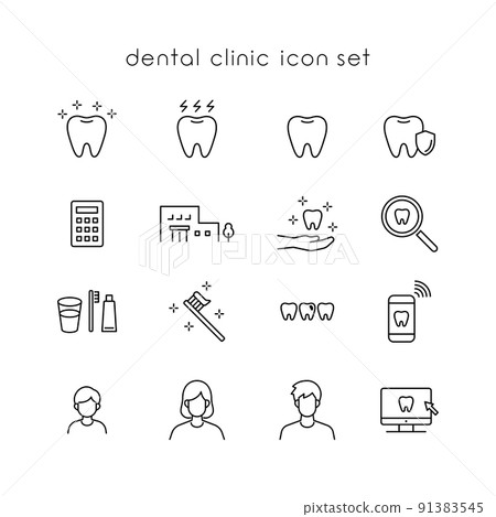 Dentist icon set 91383545