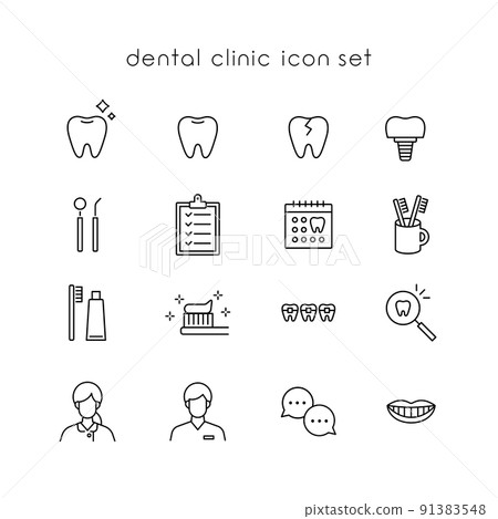 Dentist icon set Dentist icon set 91383548