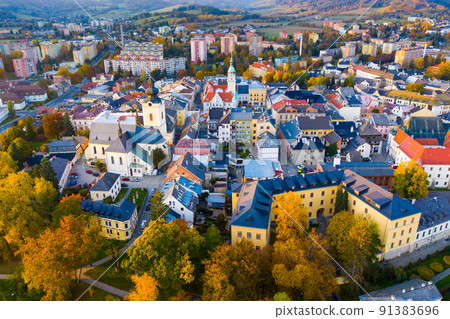 Aerial view of Sumperk cityscape, Czech Republic Aerial view of Sumperk cityscape, Czech Republic 91383696