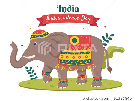 Happy Indian Independence Day which is Celebrated Every August with Flags, People Character and Ashoka Wheels in the Cartoon Style Illustration Happy Indian Independence Day which is Celebrated Every August with Flags, People Character and Ashoka Wheels in the Cartoon Style Illustration 91385840
