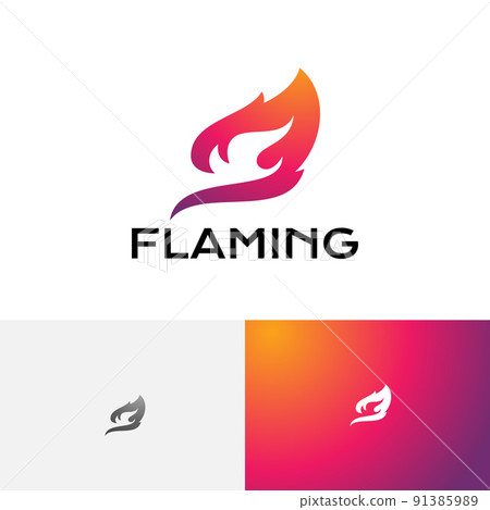 Hot Fire Red Leaf Flaming Simple Business Logo Hot Fire Red Leaf Flaming Simple Business Logo 91385989