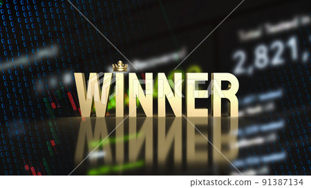 The gold winner on business background for challenge concept 3d rendering 91387134