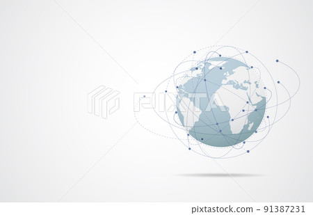Global network connection. World map point and... - Stock Illustration ...