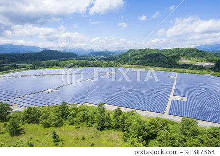 Mega solar (aerial photography) 91387363