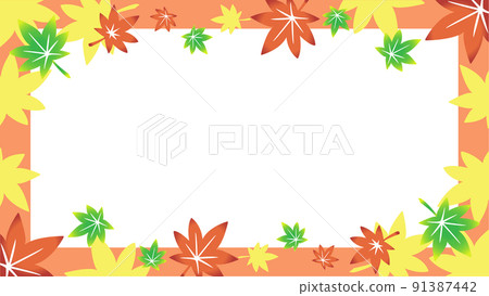 秋葉秋天五顏六色的框架 秋葉秋天五顏六色的框架 91387442