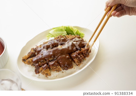 Katsumeshi chopsticks raised with Kakogawa's specialty chopsticks, Hyogo Prefecture Katsumeshi chopsticks raised with Kakogawa's specialty chopsticks, Hyogo Prefecture 91388334