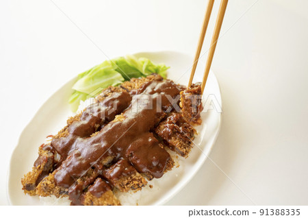 Katsumeshi chopsticks raised with Kakogawa's specialty chopsticks, Hyogo Prefecture Katsumeshi chopsticks raised with Kakogawa's specialty chopsticks, Hyogo Prefecture 91388335