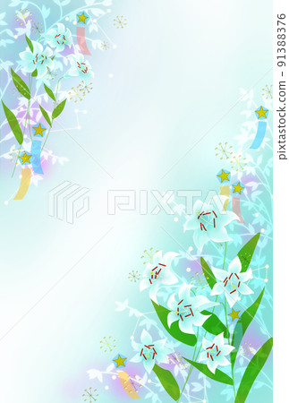 夏季賀卡插圖白百合明信片模板帶插圖僅 夏季賀卡插圖白百合明信片模板帶插圖僅 91388376