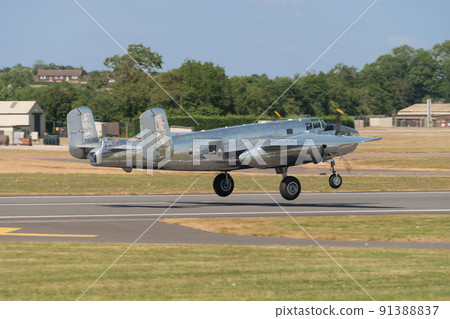 North American B-25J Mitchell bomber takeoff 91388837