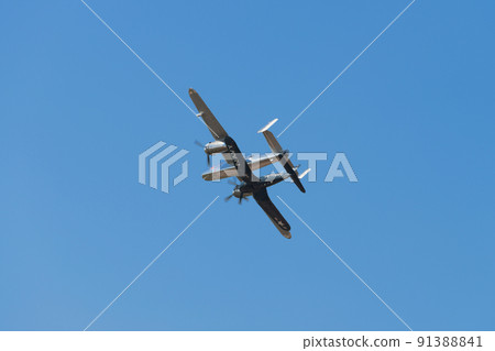 B-25J F4U-4 Corsair carrier-capable fighter escorting Mitchell bomber 91388841