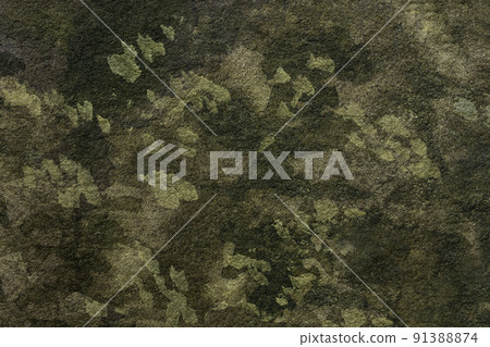Abstract art background dark green and brown colors. Watercolor painting with olive stains and gradient. 91388874